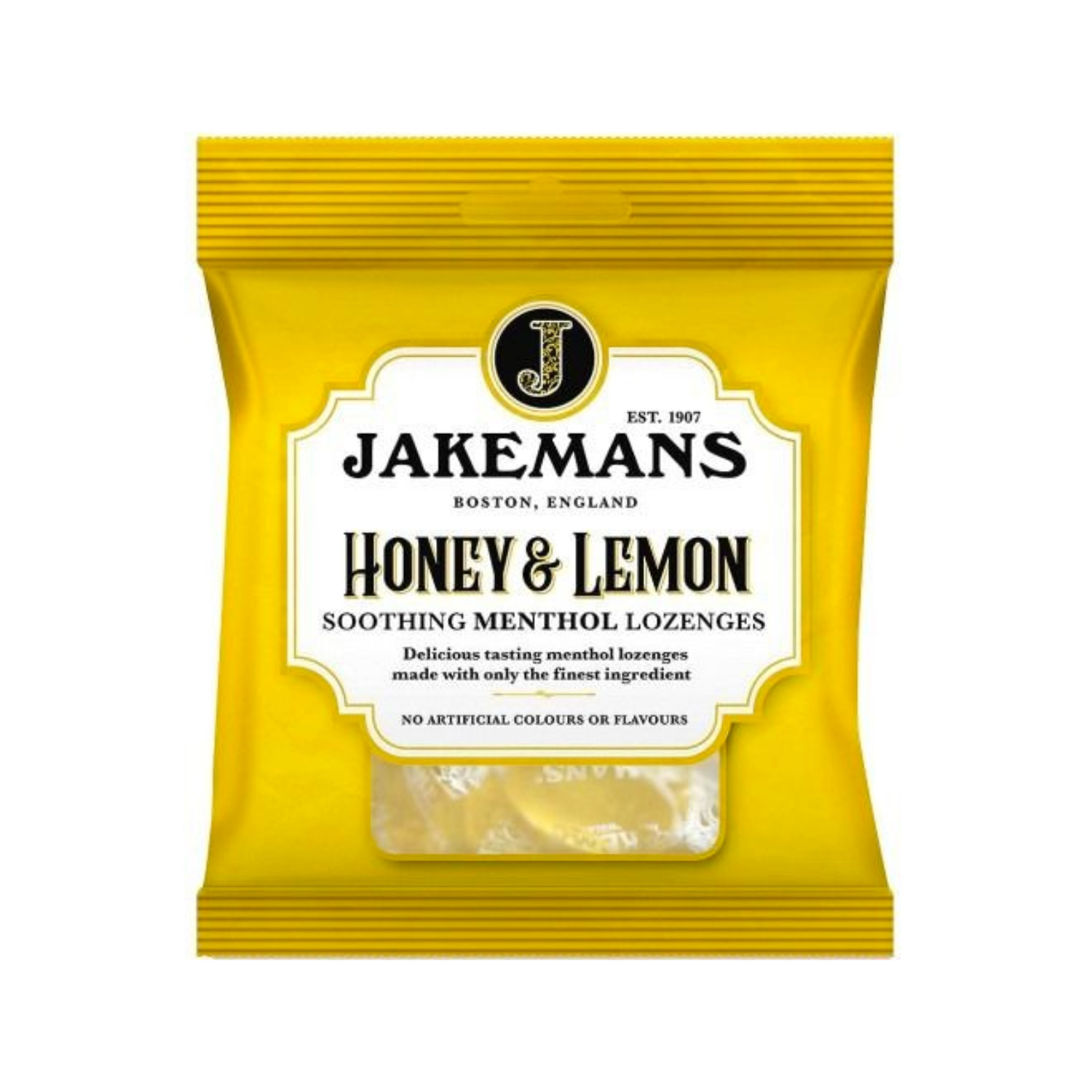 Jakemans Honey and Lemon Menthol, Soothing Menthol Sweets (12 x 73g